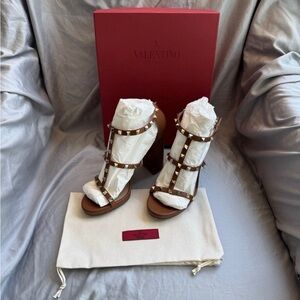 Valentino Women's Tan Studded Heels